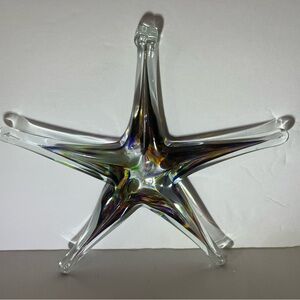 Handblown Starfish Art Glass Sun-catcher Coastal Art Murano style